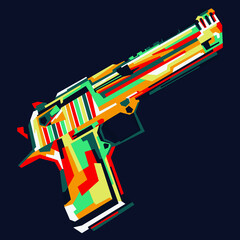 Gun pop art style vector design wpap