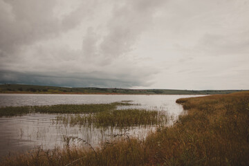 melancholic landscape of a lake