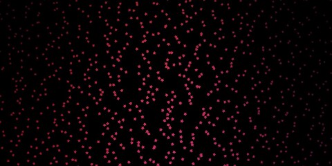 Dark Pink, Red vector background with small and big stars.