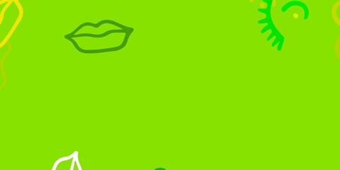 Light Green, Yellow vector template with businesswoman signs.