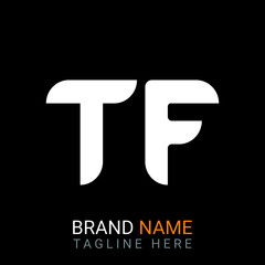 Tf Letter Logo design. black background.