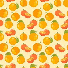 Orange colorful seamless pattern. Vector orange pattern. Citrus fruit background.