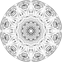 Mandala ornament outline doodle hand-drawn illustration. Vector henna tattoo style, can be used for textile, coloring books,
phone case print, greeting cards