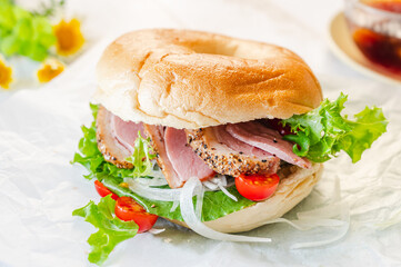 手作りベーグルサンド