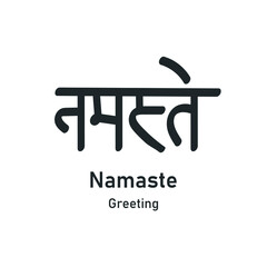 Namaste sanskrit greeting. Hand drawn text. Indian culture. Vector