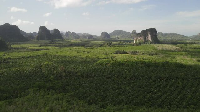 The aerial views of Krabi Province in Thailand