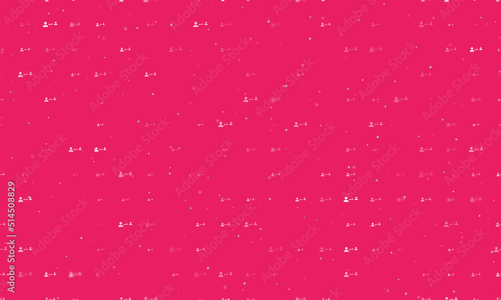 Poster seamless background pattern of evenly spaced white social distance symbols of different sizes and op