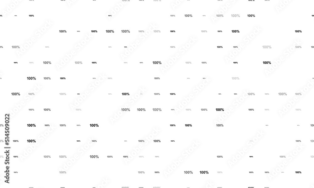 Poster seamless background pattern of evenly spaced black 100 percent symbols of different sizes and opacit