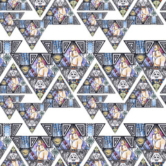 Triangle symbol. Seamless pattern. Abstraction