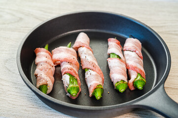 オクラの豚肉巻き　