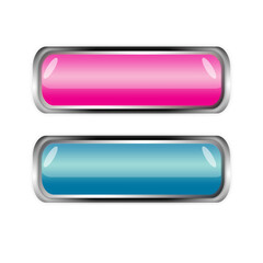 Illustration of 3D drawing of 2 buttons.