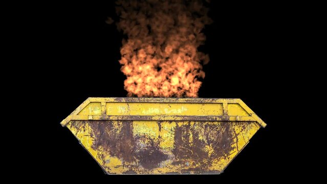 Dumpster Fire Concept Animation, With Alpha Channel