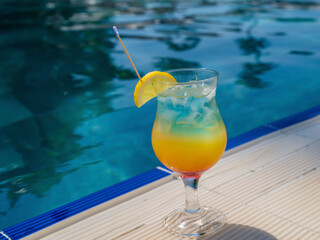 delicious cocktail by the pool