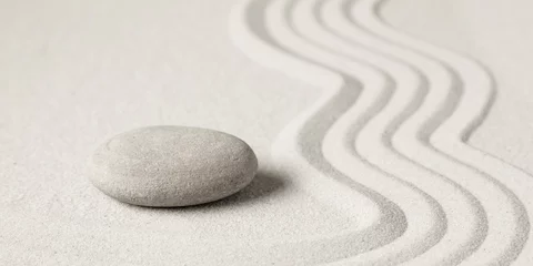 Fotobehang Zen Stenen Zen stones on sand. Zen garden background scene.   © prime1001