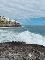 View on the ocean and the city on edge