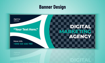 Digital Marketing Agency Business Banner Design. Modern Banner Vector Template. Layout Template