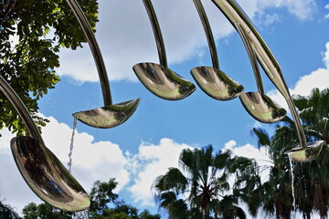 Dropping buckets-water feature in Aquativity interactive park-South Bank Parklands....