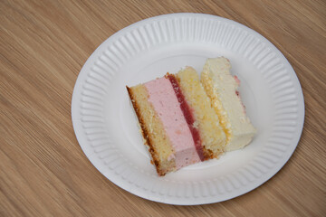 fruit cake on cardboard plate