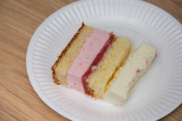 fruit cake on cardboard plate