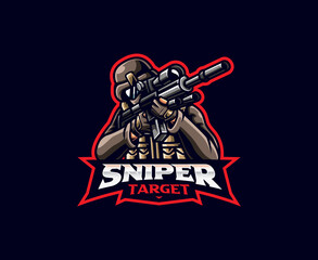 Sniper mascot logo design