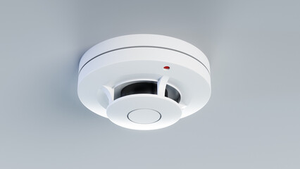 Fire and flame detector, 3D rendering isolated on white background - obrazy, fototapety, plakaty