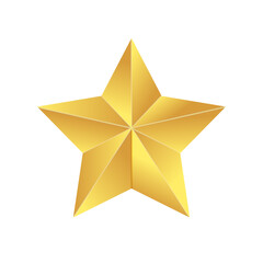Obraz premium Golden Star. Origami pentagonal star made of gold foil