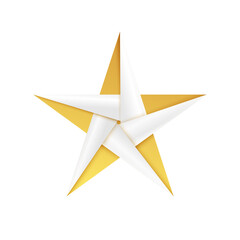 Obraz premium Golden Christmas star origami toy made of gold foil