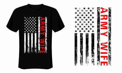 Army T Shirt Design With Flag