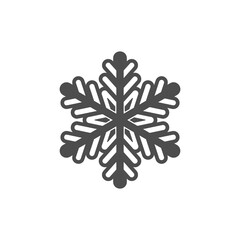 Snowflake silhouette icon. Snow flake stencil blueprint.