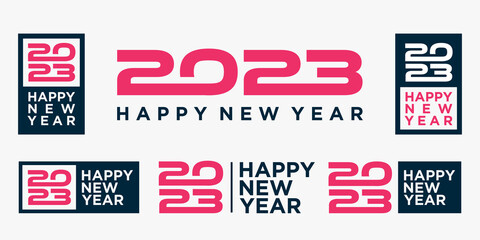 2023 Happy New Year logo text design, vector illustration.