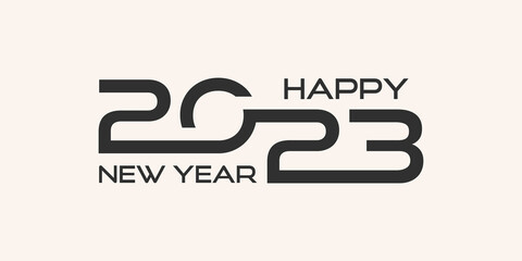 2023 Happy New Year logo text design. 2023 number design template. vector illustration.