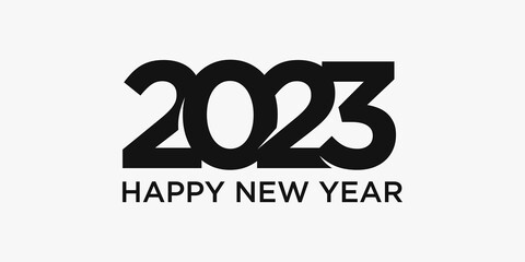 2023 Happy New Year logo text design. 2023 number design template. vector illustration.