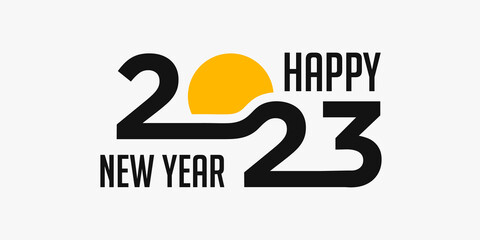 Fototapeta na wymiar 2023 Happy New Year logo text design. 2023 number design template. vector illustration.