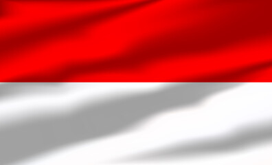 Vector Indonesia Flag Waving Realistic Flowing Flags