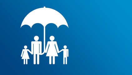 Fototapeta Family icon with umbrella. obraz
