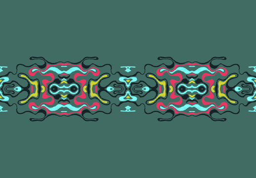 Seamless abstract ethnic border.  Can be used for a textile design.