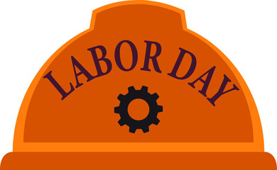 Happy Labor Day. Festive lettering. The inscription on the construction helmet. Vector.