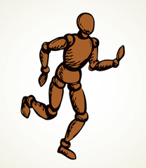 Man is a puppet. Vector drawing