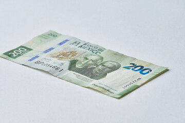 Mexican coins and banknotes. Mexican peso, Latin American currency. money, saved, finances,	