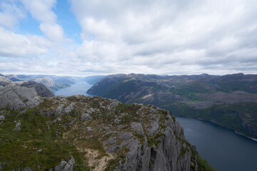 Fototapeta na wymiar Breathtaking landscape of Lysefjord near Preikestolen