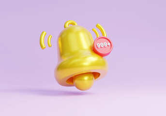 Notification bell reminder alert or alarm alert icon sign