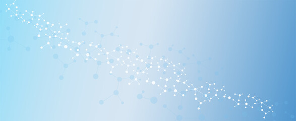 Molecular structure, molecules DNA, neural network. Abstract background for science, healthcare. 