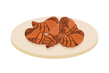 Silkworm pupae, delicious and healthy food.