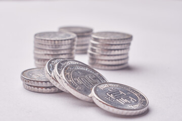 Mexican coins and banknotes. Mexican peso, Latin American currency. money, saved, finances,	