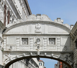 Bridge of Sighs with excellent lighting and no people in Venice in Italy in Europe