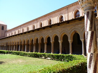 Fototapeta na wymiar Sicily: the cloisters of the Arab-Norman Cathedral of Monreale