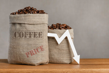 Lower prices for black coffee beans. Poor harvest of coffee beans, world food crisis. Decline in...
