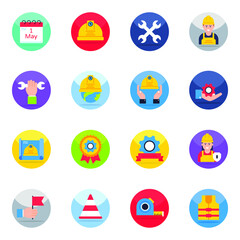Pack of Labor Day Flat Icons

