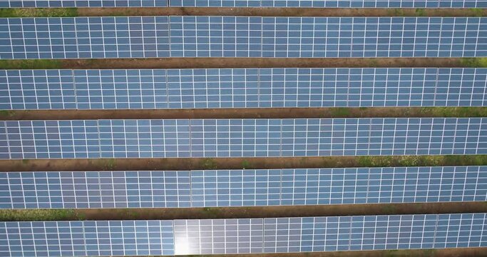 Aerial View of solar panels field, Nir David, Northern District, Israel.