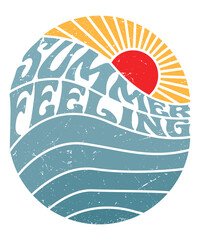 Summer feeling retro vintage t-shirt design © Design Planet 24